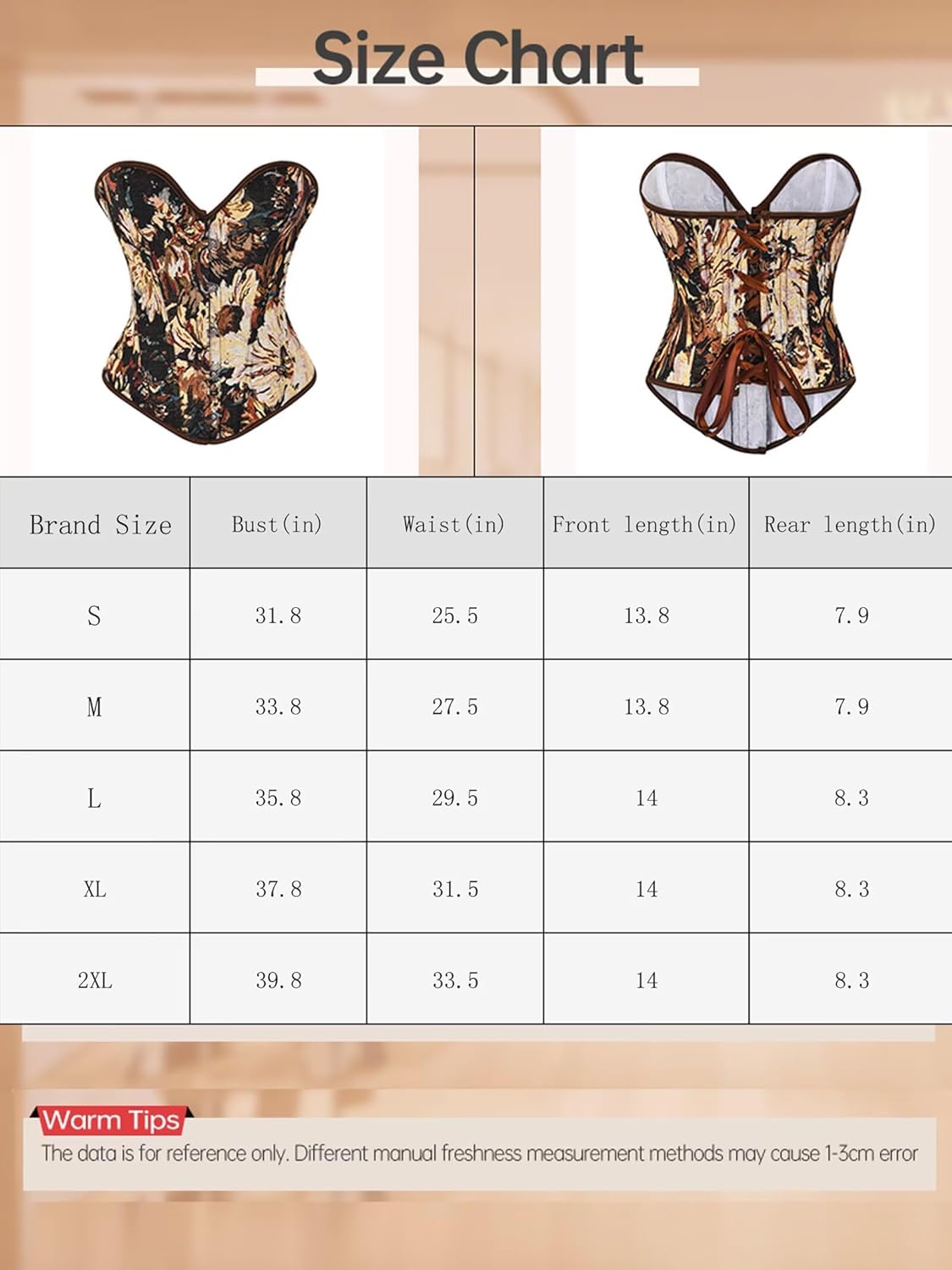 Vintage Renaissance Corset Top for Women Floral Bustier Lace Up Boned Overbust Lingerie Bodyshaper
