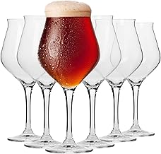 Krosno Beer Tasting Glasses | Set of 6 | 420ml | Avant-garde Collection | Ideal for Home and Parties | Dishwasher Safe | Lead Free Crystal