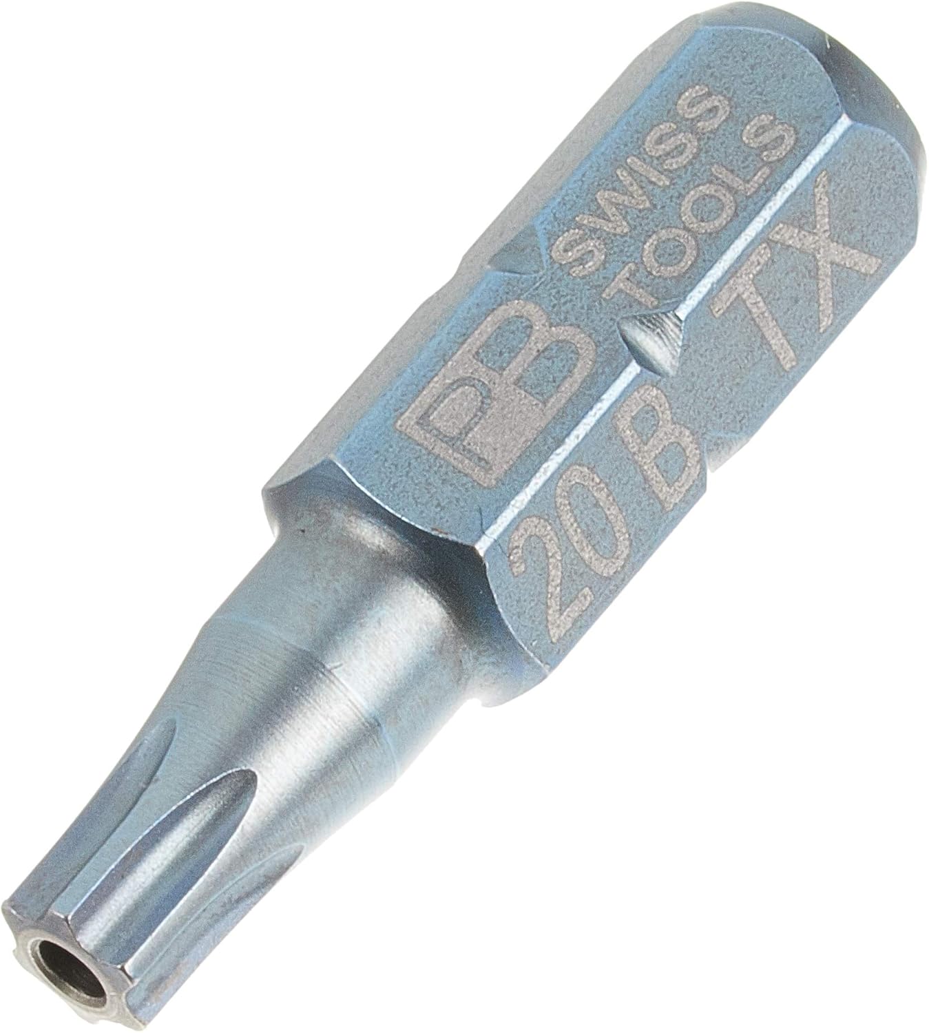 PB Swiss Tools 1/4" PrecisionBit with nanocoating for Tamperproof Torx Screws, Size T20