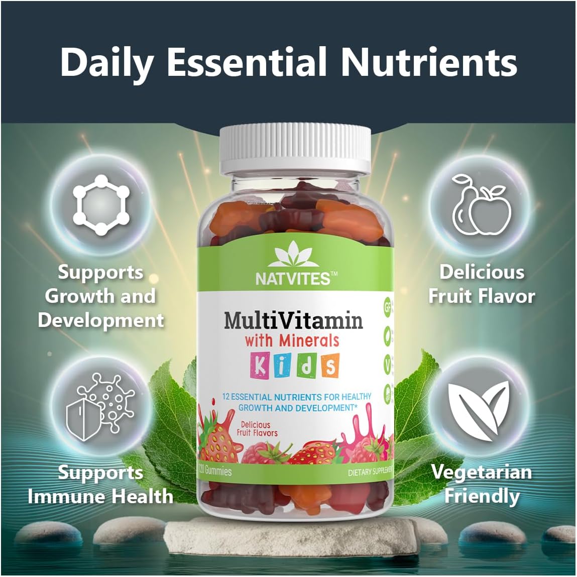 Complete Kids Multivitamin Gummies – 120 Count of Essential Daily Vitamins & Minerals for Immune Support, Focus, & Growth – Perfect for Toddlers, Children, Teens, and Picky Eaters! - Image 2