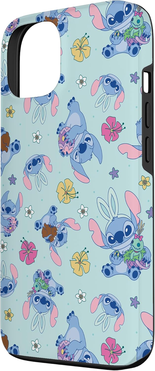 Disney Lilo & Stitch Cute Blue Easter Pastel Stitch Pattern Case for iPhone 13 - Image 2