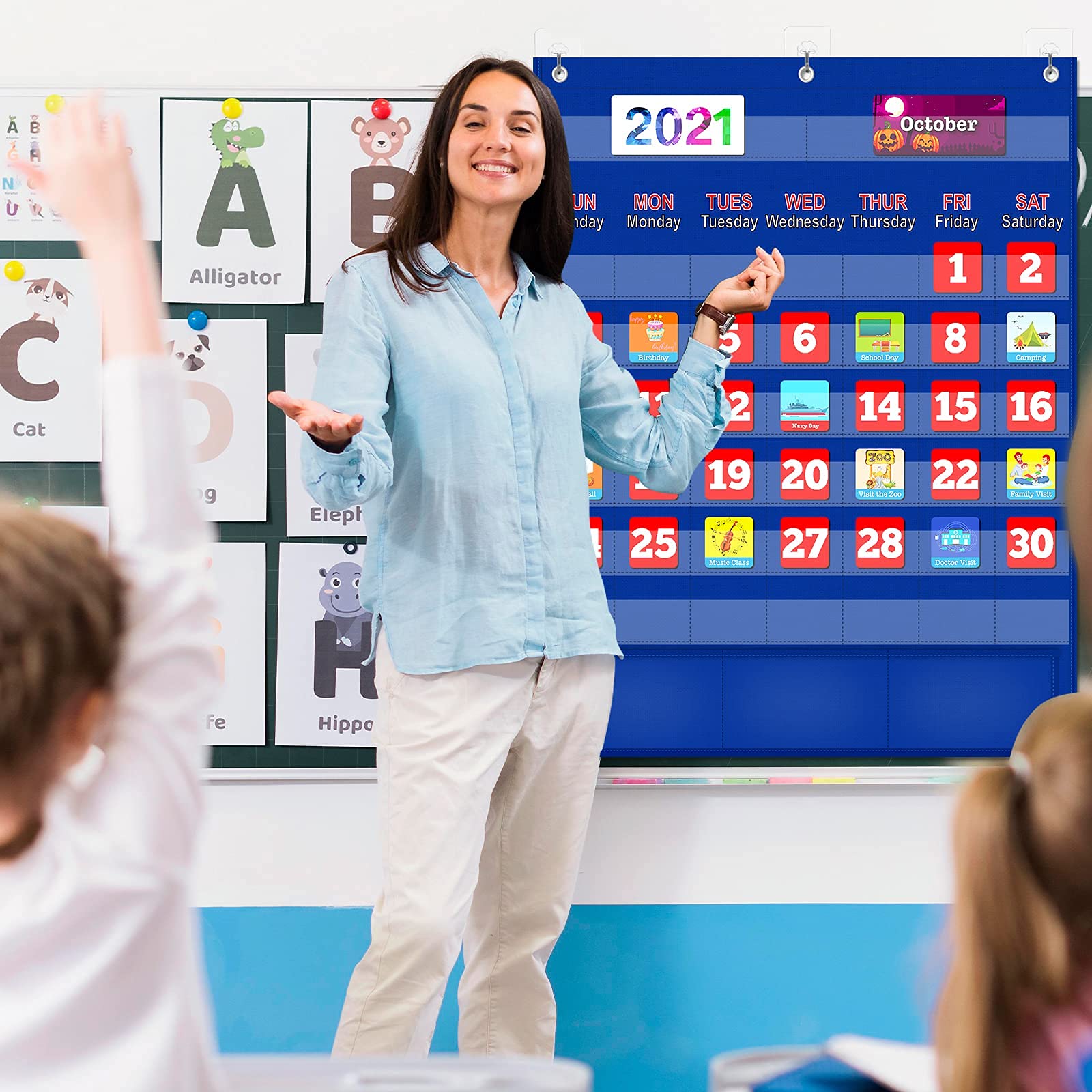 Buy Calendar Pocket Chart For Kids Learning Monthly Calendar For Home 
