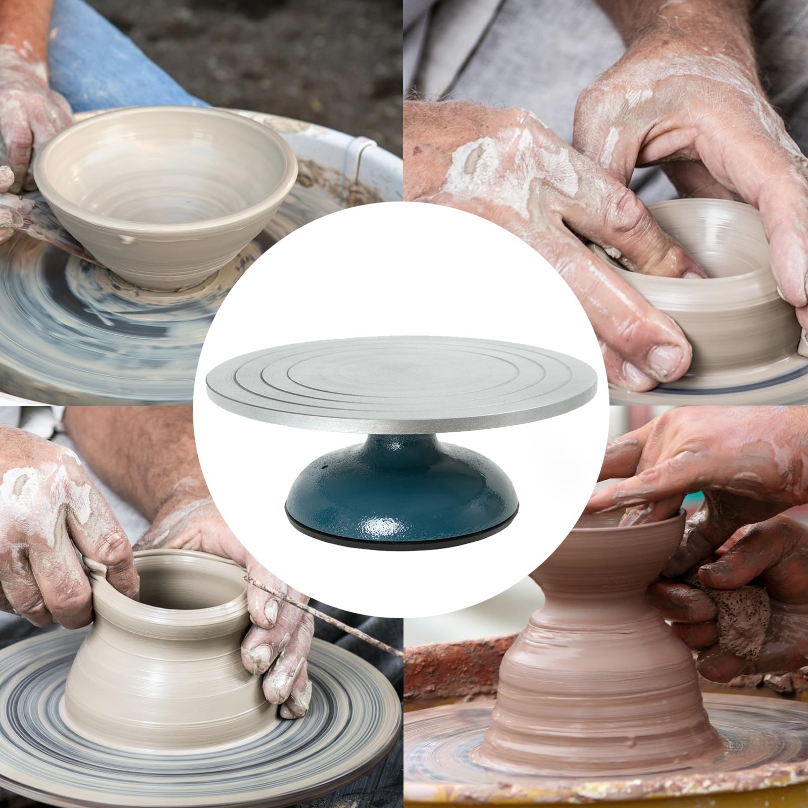 DUPDMKIN Banding Wheel All Metal Construction Banding Wheel for Pottery with Ball Bearings Pottery Tools for Clay Art Decorating (12 inch)