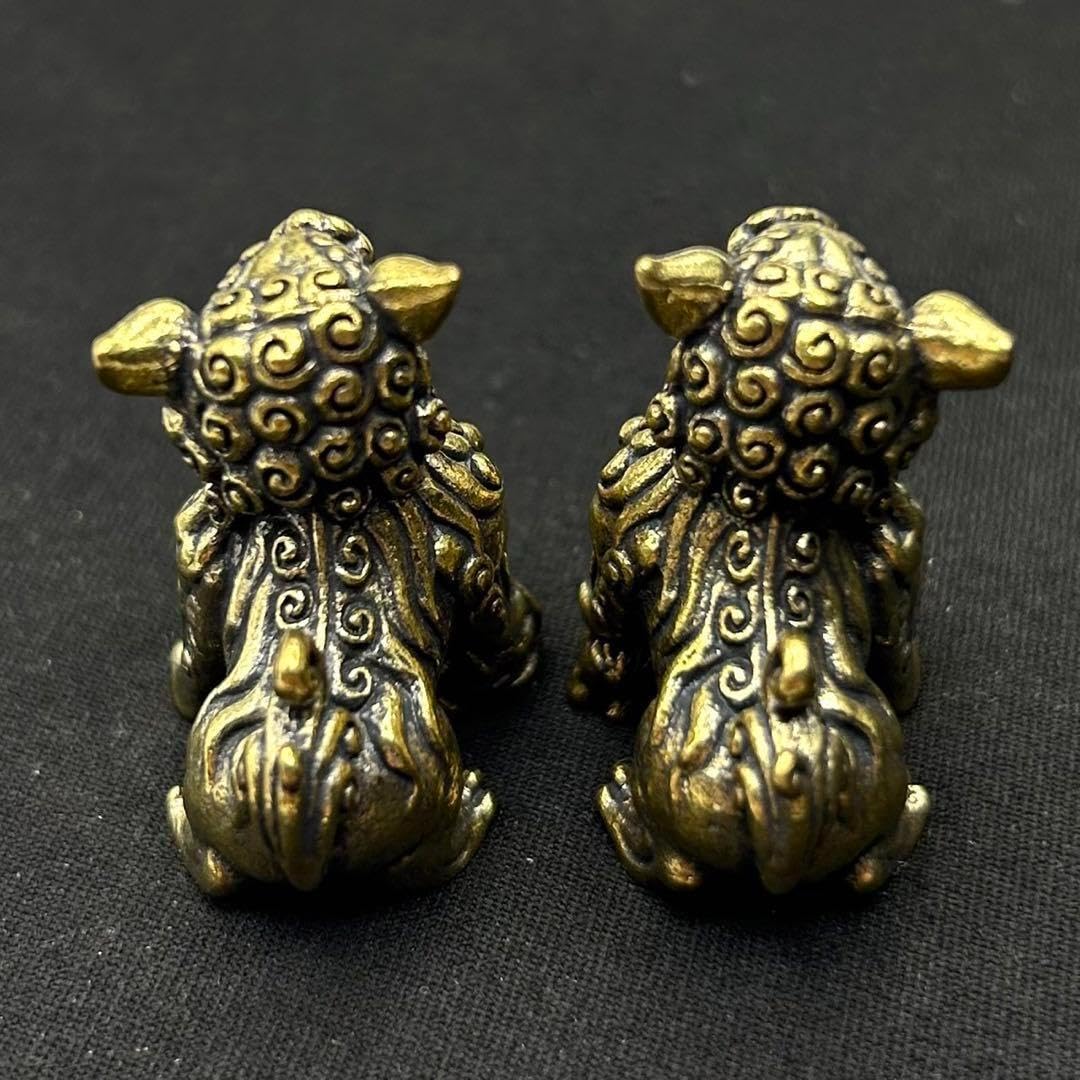 Amazon.co.jp: 置物 アンティーク 黄銅 獅子 魔除け 小さい 風水