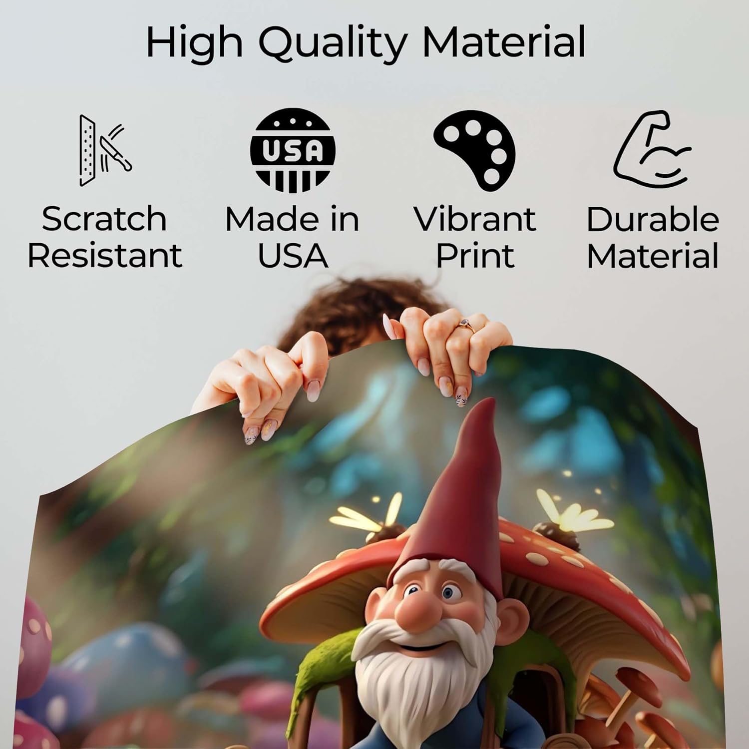 InkFlow Posters Gnome Poster - Whimsical Art Print - Fun Wall Decor for Garden, Living Room, or Bedroom - Perfect for Gnome Enthusiasts - 16x20 Unframed Canvas Print