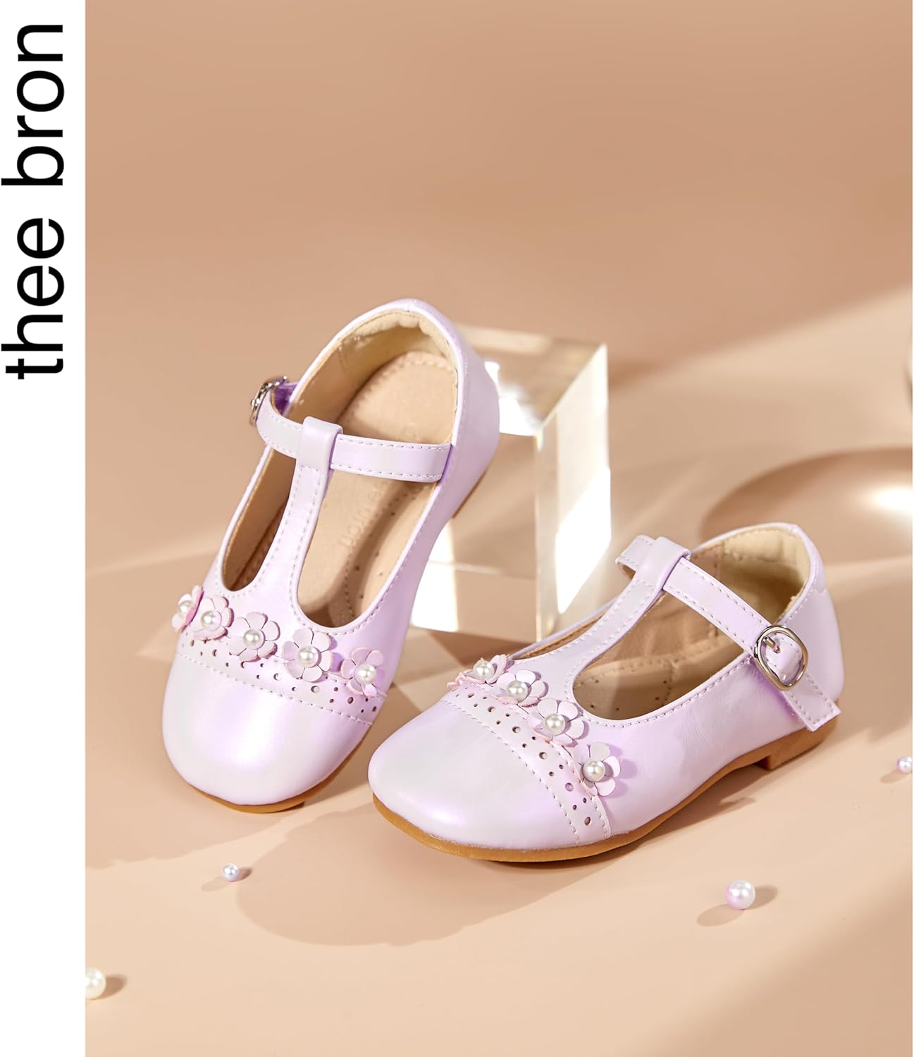 THEE BRON Girls T-Strap Shoes | Square Toe for Wide Feet | Party & Dress Toddler Kid - Image 9