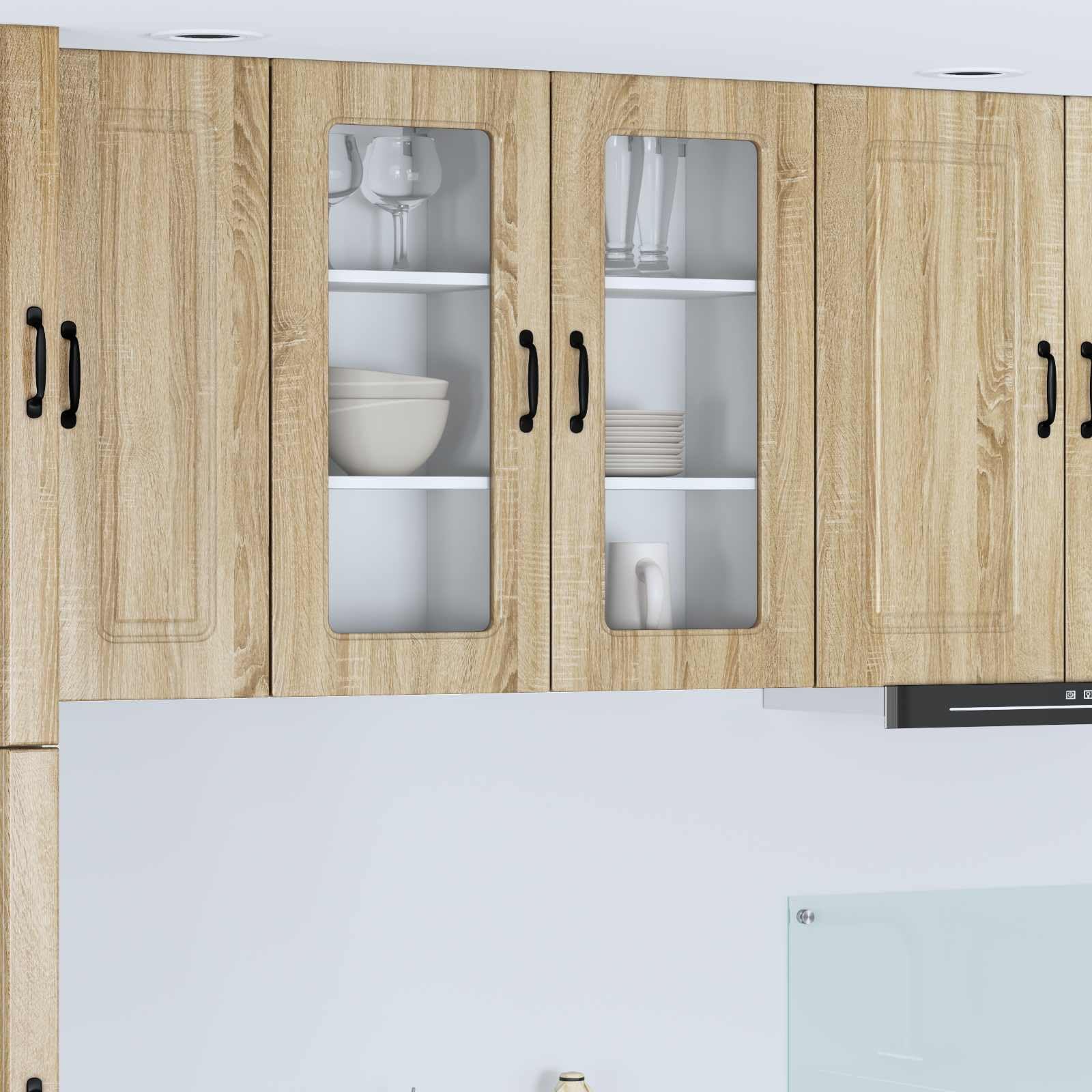 Kalmar Armoire de cuisine suspendue en chêne Sonoma - Meuble de cuisine moderne en bois - Armoire murale avec espace de rangement - 40 x 31 x 80 cm - Meuble de cuisine polyvalent