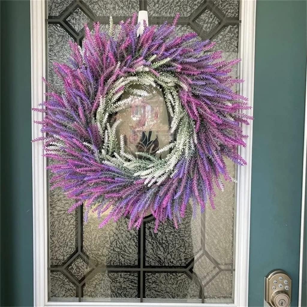 Lavender Wreath Flower Farmhouse Garland Front Door for Wedding Wreath Home Decor