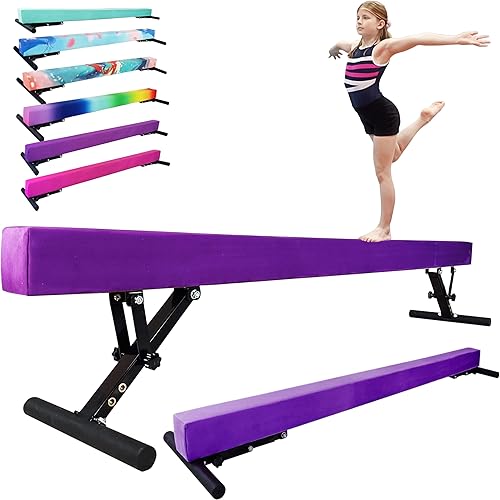 Miniatura 58 de Viga balana ajustable para niños, haz de gimnasia de 8 pies, haz de piso alto y bajo para todos los niveles de gimnasia, equipo de gimnasia Aurora