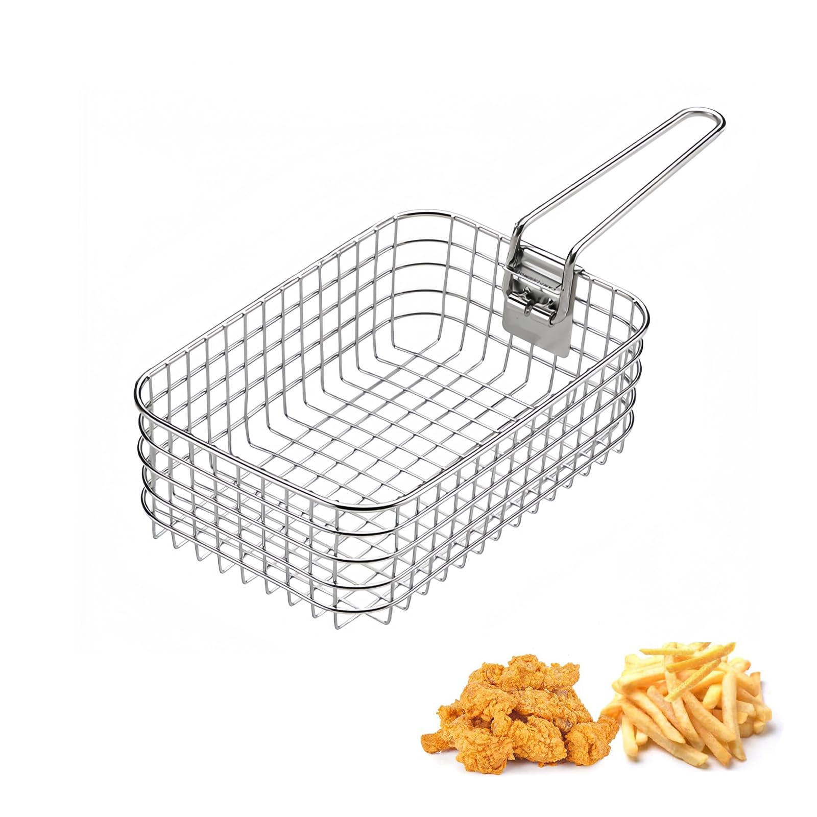 Campingmoon Stainless Steel Deep Fryer Basket Multifunctional Frying Pan Frying Pot With Handle for Camping Mess Tin Lunch Box