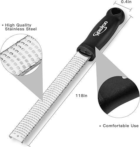 Miniatura 2 de Hoenjuno Love - Rallador de queso de mano de acero inoxidable para limón, jengibre, ajo, nuez moscada, chocolate, verduras, frutas con cubierta