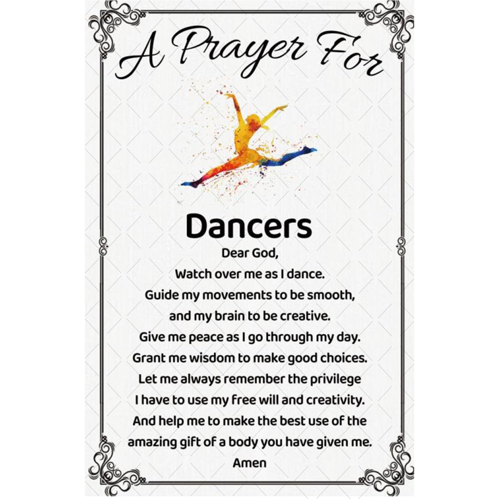 A Prayer For Dancers Metal Tin Sign Dancer Decor For Bedroom Dance Practice Room Dancers Gifts 8x12 Inch