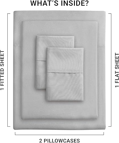 Miniatura 7 de IR Imperial Rooms Juego de sábanas de tamaño matrimonial  Juego de sábanas y fundas de almohada de hotel de lujo de 4 piezas de microfibra suave,