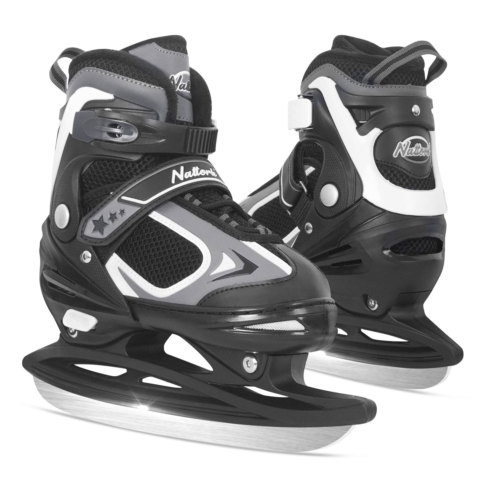 Nattork Ice Skates for Kids Ages 6-12 Boys Childrens Adjustable Sizes 1 2 3 Lake Placid ice Skates ice Hockey Skates ice Skating ice Skate
