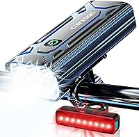 Vista 9 de 2026 New 6800Lumen Bike Light for Night Riding,Super Bright 6 LED Headlight,10 Mode Aluminum Rechargeable Bicycle Light Front and Rear,360°Rotatable