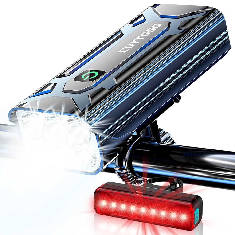 2026 New 5800 Lumen Bike Light,6 LED High Brightness Bicycle Light,Rechargeable 10 Mode Headlight Taillight, 360Rotatable Brackt,Aluminum Waterproof Light,Runtime 48+ hrs,Shockproof for Road,Mountain