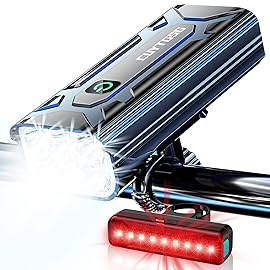 2026 New 5800 Lumen Bike Light,6 LED High Brightness Bicycle Light,Rechargeable 10 Mode Headlight Taillight, 360Rotatable Brackt,Aluminum Waterproof Light,Runtime 48+ hrs,Shockproof for Road,Mountain