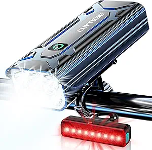 2025 New Super Bright Bike Lights for Night Riding,High Lumen 6 LED Aluminum 360°Rotatable Bike Headlight,10 Modes Bicycle Light Taillight,Runtime 48+ hrs,Waterproof Safety Bike Light USB Rechargeable