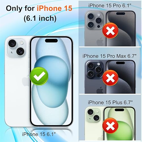 Miniatura 7 de Paquete de 2 + 3 protectores de pantalla de privacidad para iPhone 15 con protector de lente de cámara, antiarañazos, sin burbujas, fácil de