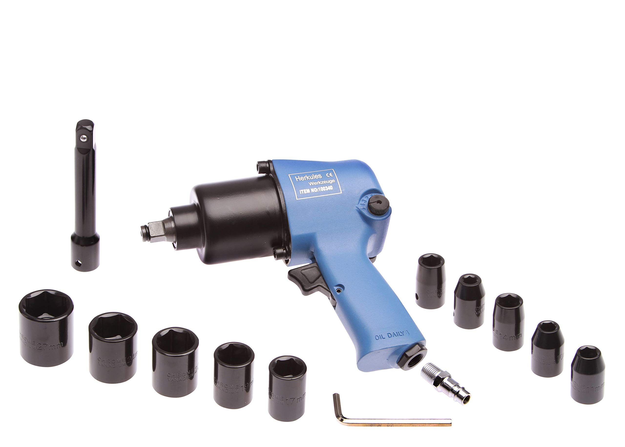 otgerlensker products Clé à choc pneumatiques 1/2" 550 Nm avec 10 douilles