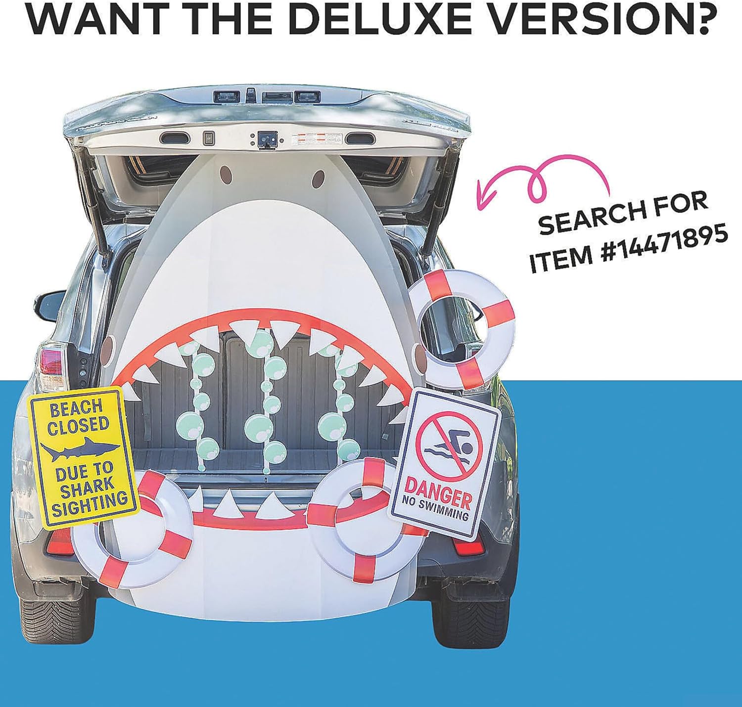 Fun Express Full Update Party Supplies Value Gray & White Shark Trunk-or-Treat Decorating Kit
