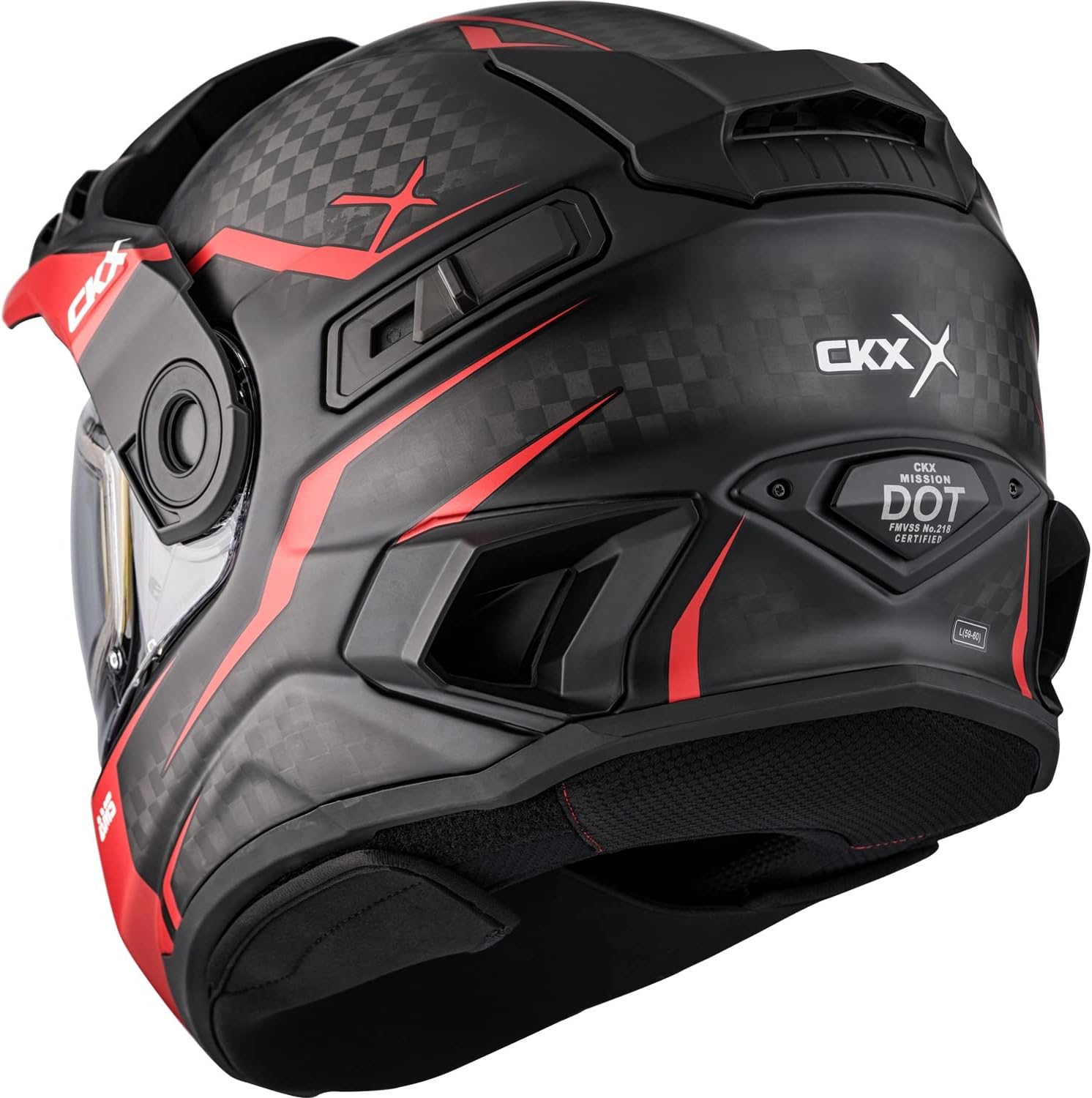 CKX Mission AMS Carbon Fiber Fury Snow Helmet w/Electric Shield (Matte Red)
