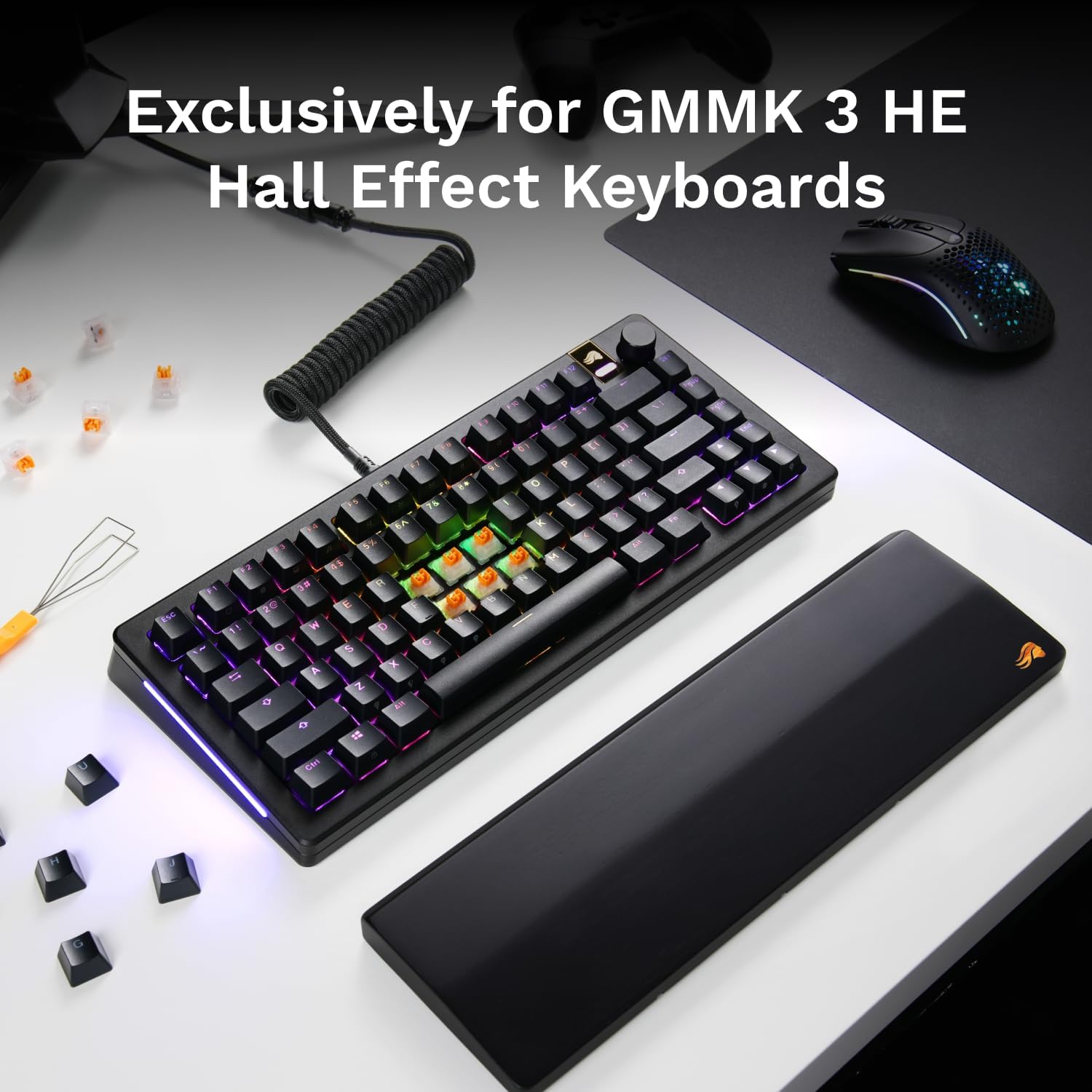 Glorious Panda Silent Tactile Hall-Effect Magnetic Switches (36-Pack), Pre-Lubed, HE Hot-Swap Compatible, Mechanical Keyboard Switch Set