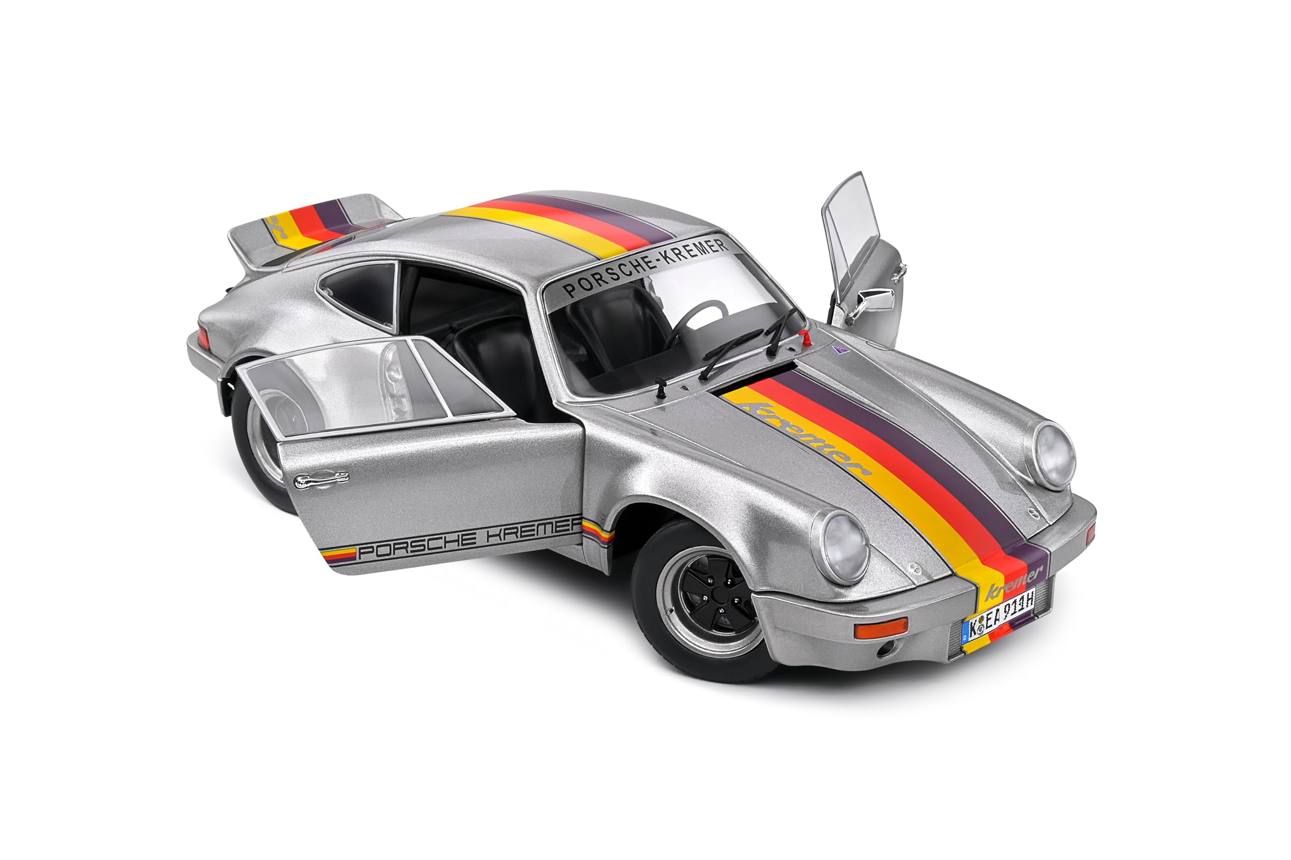 Amazon.com: Solido 1:18 Porsche 911 RSR Kremer 1973 Silver