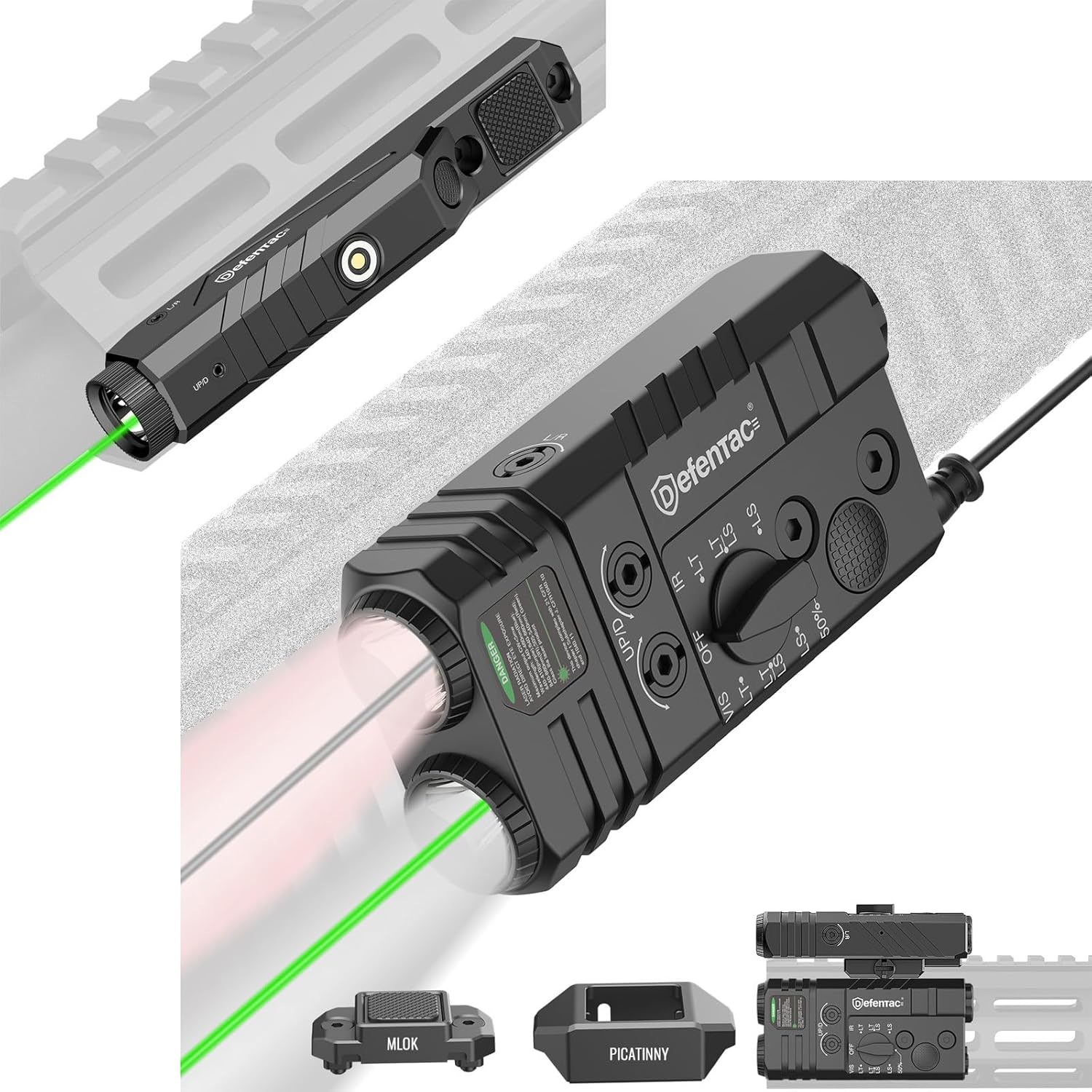 DEFENTAC 1600lm Flashlight, Bundle with 1450lm 4-in-1 Flashlight