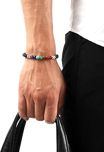 Miniatura 3 de Artículos para aliviar la ansiedad, pulseras de chakras, cristales y piedras curativas, 7 chakras de cristales curativos pulseras hechas a mano,