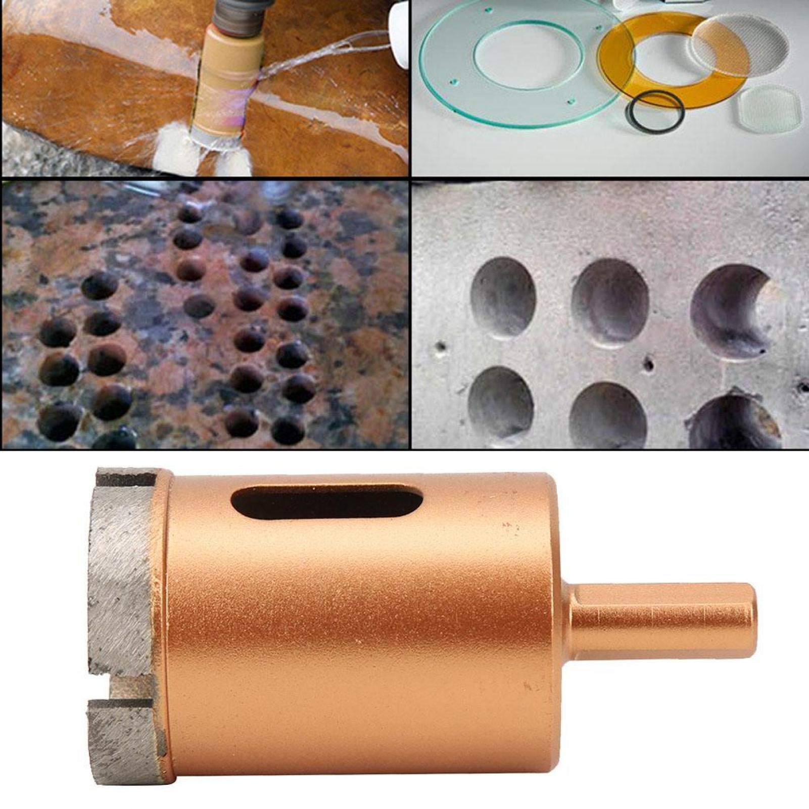Wiertła diamentowe, trzpień trójkątny 40-60mm otwornice z wydrążonym rdzeniem do wiercenia w płytkach, betonie, cegle, szkle, marmurze i ceramice (40mm)