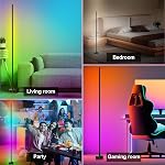 Miortior Corner Floor Lamp - Smart RGB LED Corner Lamp with App and Remote Control, 16 Million Colors & 68+ Scene, Music Sync, Timer Setting - Ideal for Living Rooms, Bedrooms, and Gaming Rooms