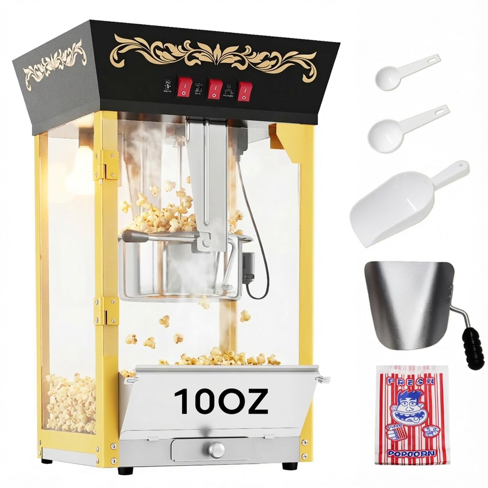 10oz Popcorn Machine, Movie Theater Style Popcorn Maker