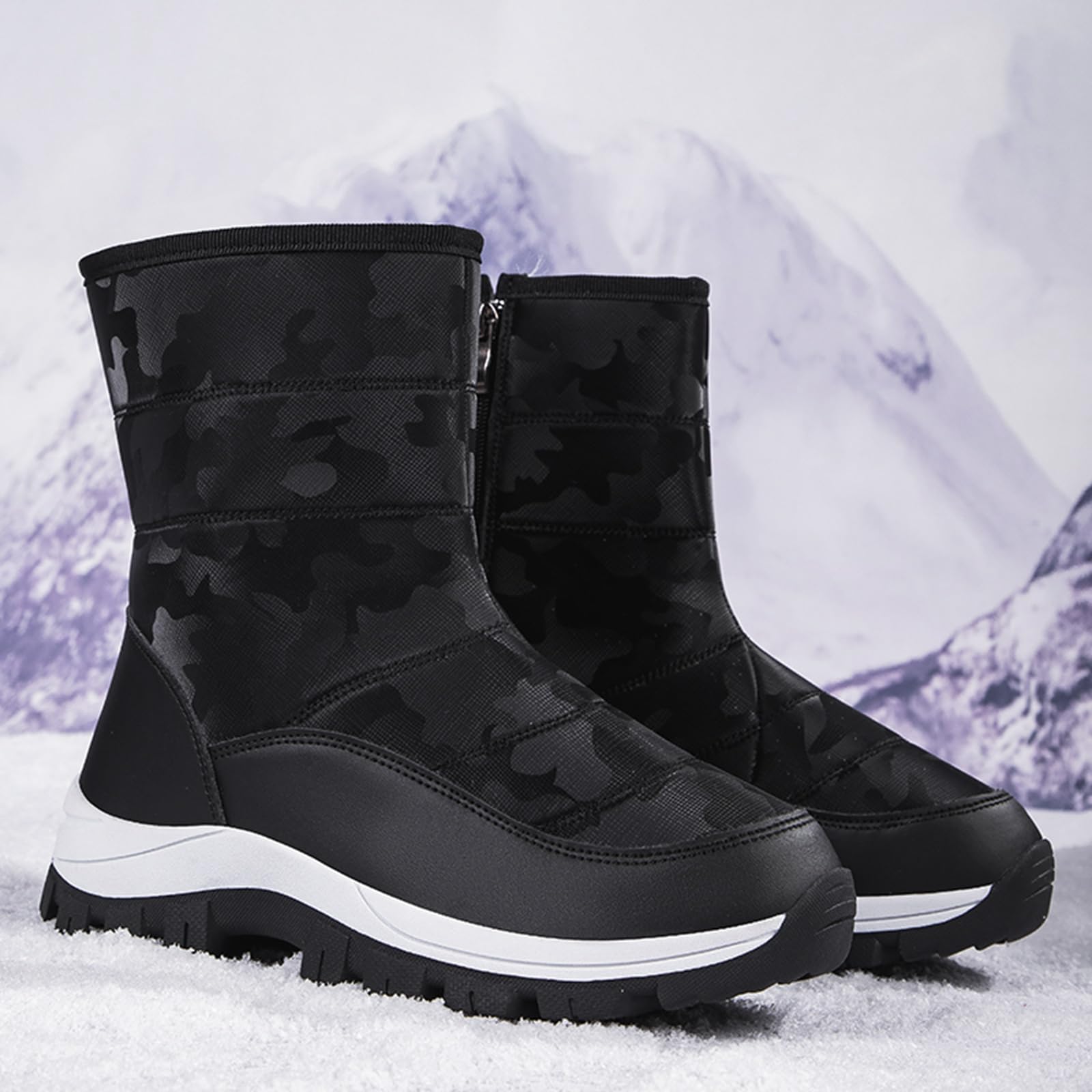 CUTEHEELS Damskie outdoorowe wodoodporne buty śniegowe, antypoślizgowe i trwałe, zimowe buty trekkingowe na zimną pogodę, do wędrówek, na kemping