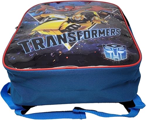 Miniatura 5 de Transformers Mochila de 15 pulgadas Optimus Prime Bumblebee Autobots Mochila escolar para niños, Azul, Mochila frontal plana