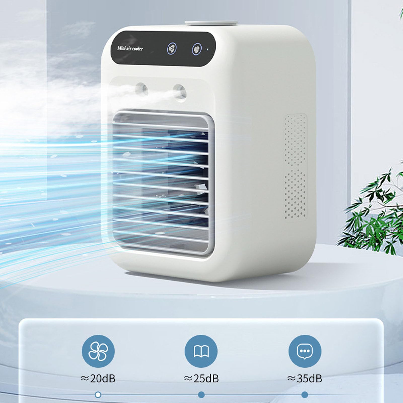 Mini Condizionatore D'aria, Raffreddamento Efficiente Condizionatore Portatile Leggero, Serbatoio 'acqua Spray da 500 Ml Dispositivo di Raffreddamento Mobile per Viaggi in