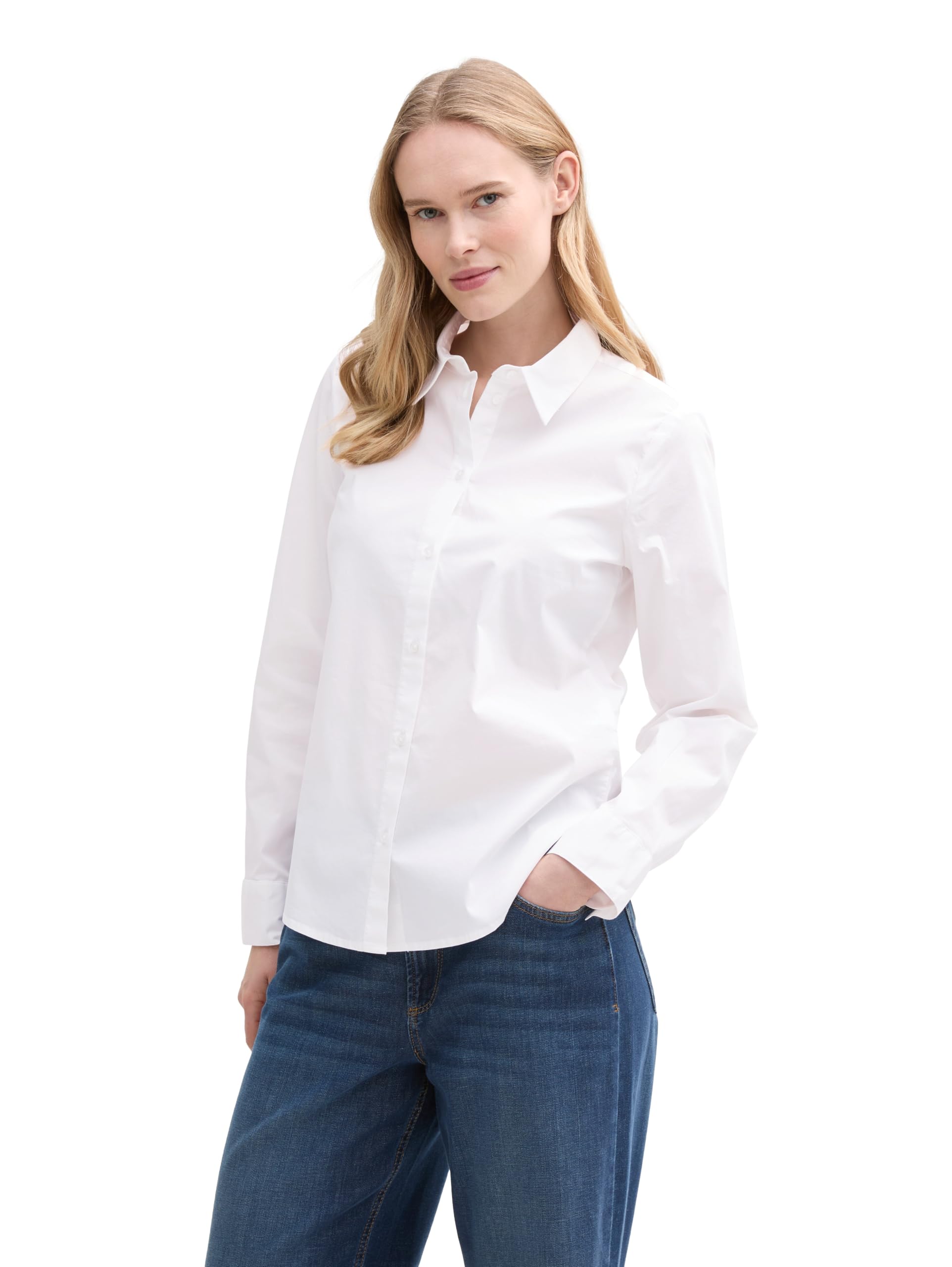 Tom Tailor Damen Popeline Hemdbluse