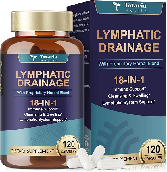 Lymphatic Drainage - Reduce Lymph Swelling with Echinacea, Dandelion, Burdock, Bromelain, Vitamin C, Zinc, Selenium, Proprietary Herbal Blend, Lymph MD System Support, 120 Counts