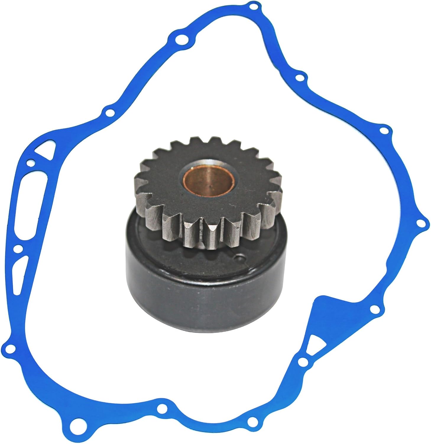 Caltric Starter Clutch Drive Bendix And Gasket Compatible with Yamaha Xv1000 Virago 1000 1984 1985