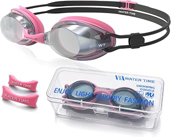 Competitive Swim Goggles, Mirrored Anti-Fog Racing Lens