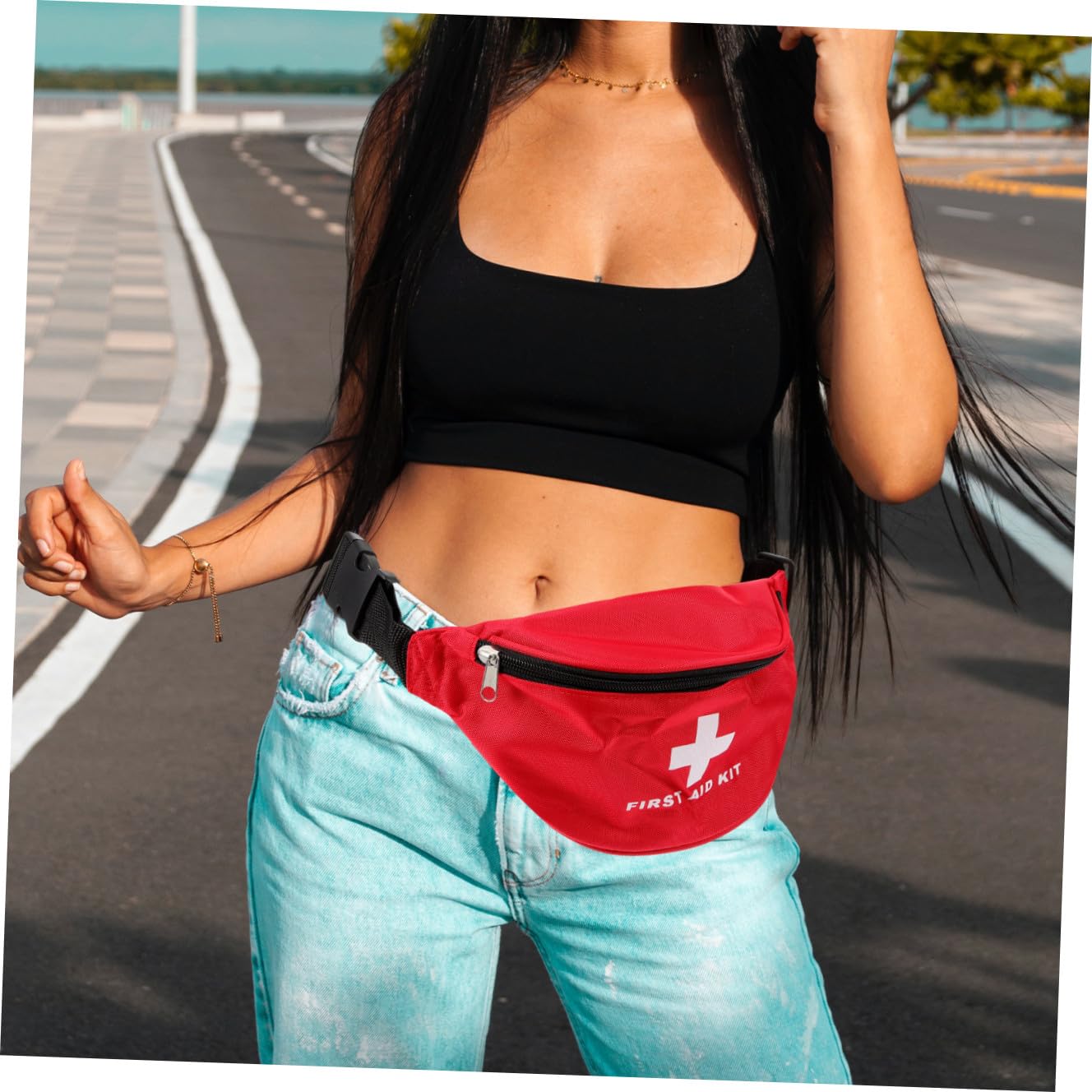 ifundom 4 Set Sacca Di Pronto Soccorso Borsa Per La Medicina Portatile Borsa Di Emergenza Vuota Borsa Per Attrezzature Mediche Borsa Di Emergenza Dell'auto Tela Di Nylon Rosso 2 Pezzi*4