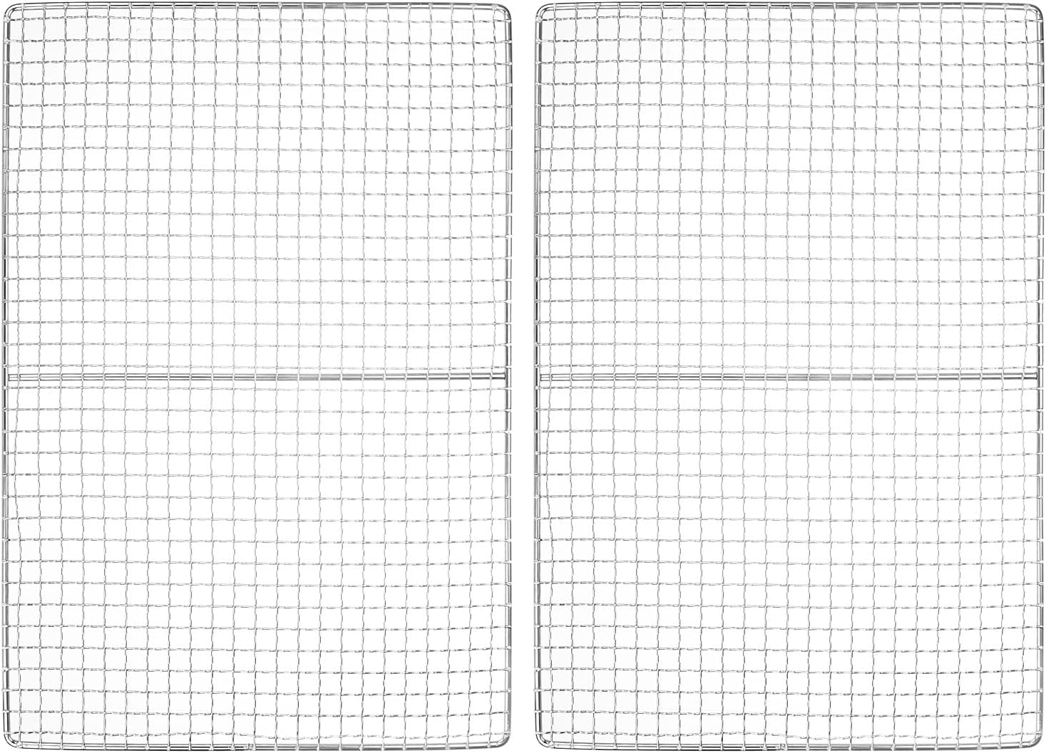 M METERXITY 2-Pack Cooling Rack, 17" x 12" Stainless Steel Baking Rack for BBQ/Cooking/Roasting/Grilling/Steaming/Drying, Wire Cooling Rack for Baking [Silver]