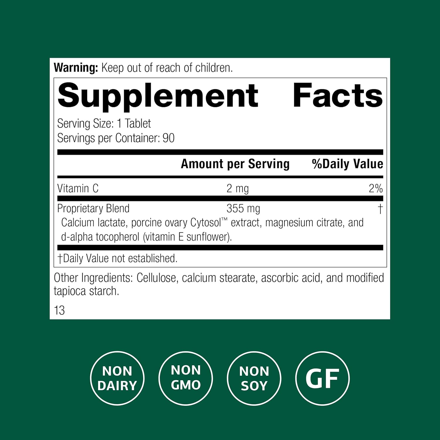 Standard Process Ovex P - Whole Food-Based Supplement to Support Your Health - Supplement with Porcine Ovary Cytosol Extract - 90 Tablets - Image 2