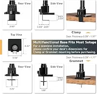 Putilsen Mount Monitortartó 24-57" Képernyőkhöz - Állítható Magasságú Asztali Monitorállvány, 27kg Teherbírás, VESA Kompatibilis, Fekete 7