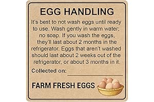 Farm Fresh Egg Handling Instruction Stickers