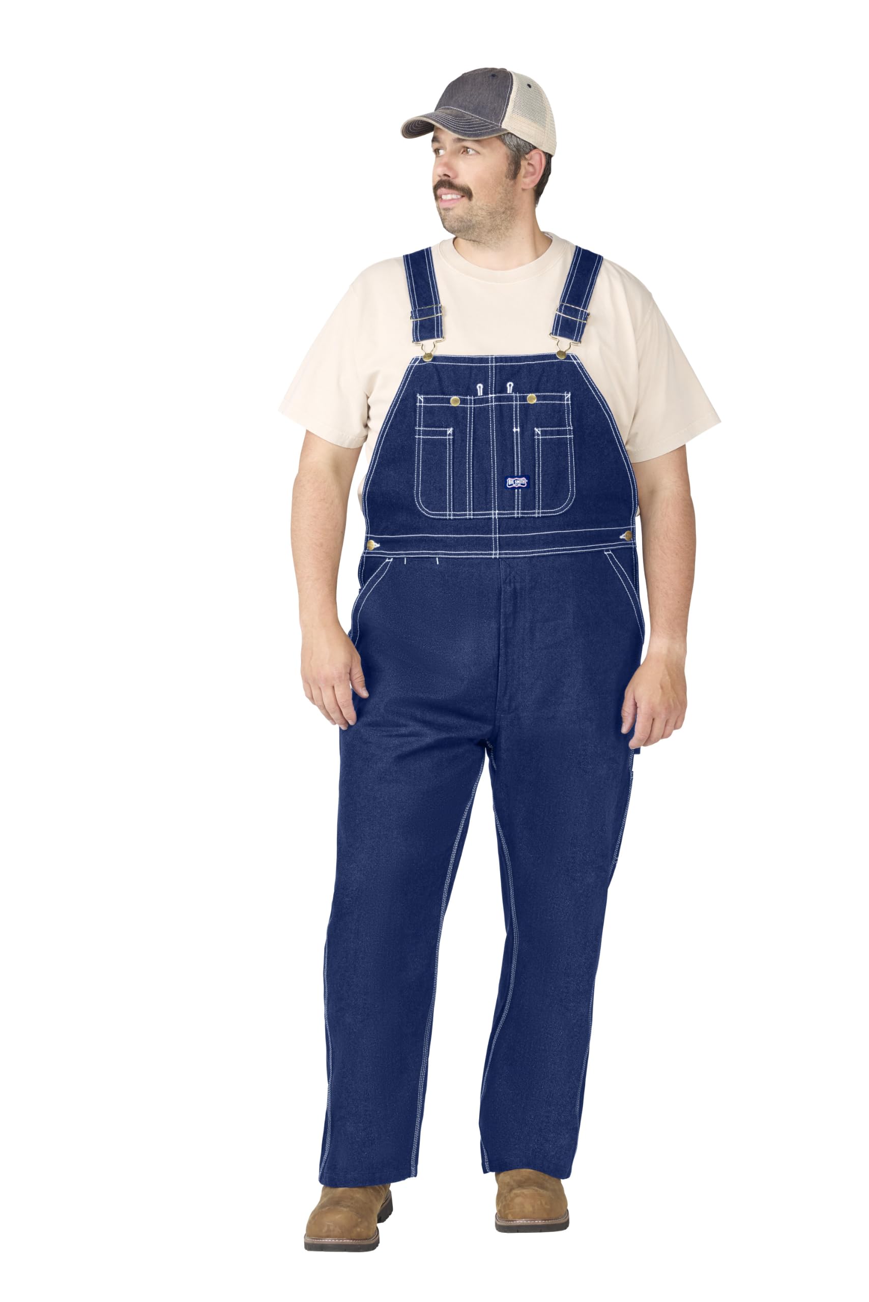 Walls Men's Big Smith Rigid Denim Bib Overall Coveralls, 60W / 30L