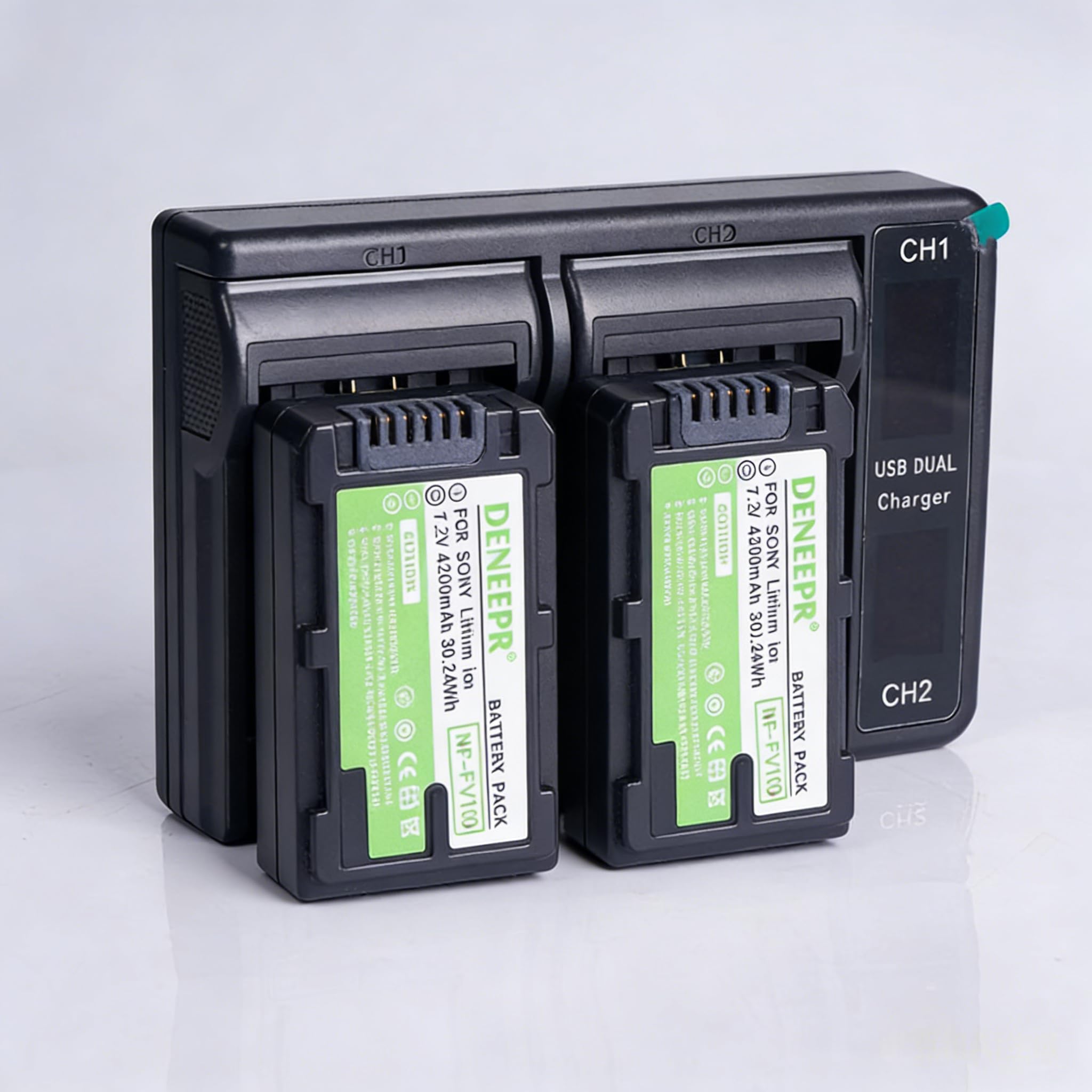 Lot de 2 Batteries NP-FV100A, compatibles avec Sony PXW-X70 FDR-AX33 FDR-AX40 FDR-AX45 FDR-AX53 FDR-AX60 HDR-PJ675 NEX-VG30 NP-FV70A