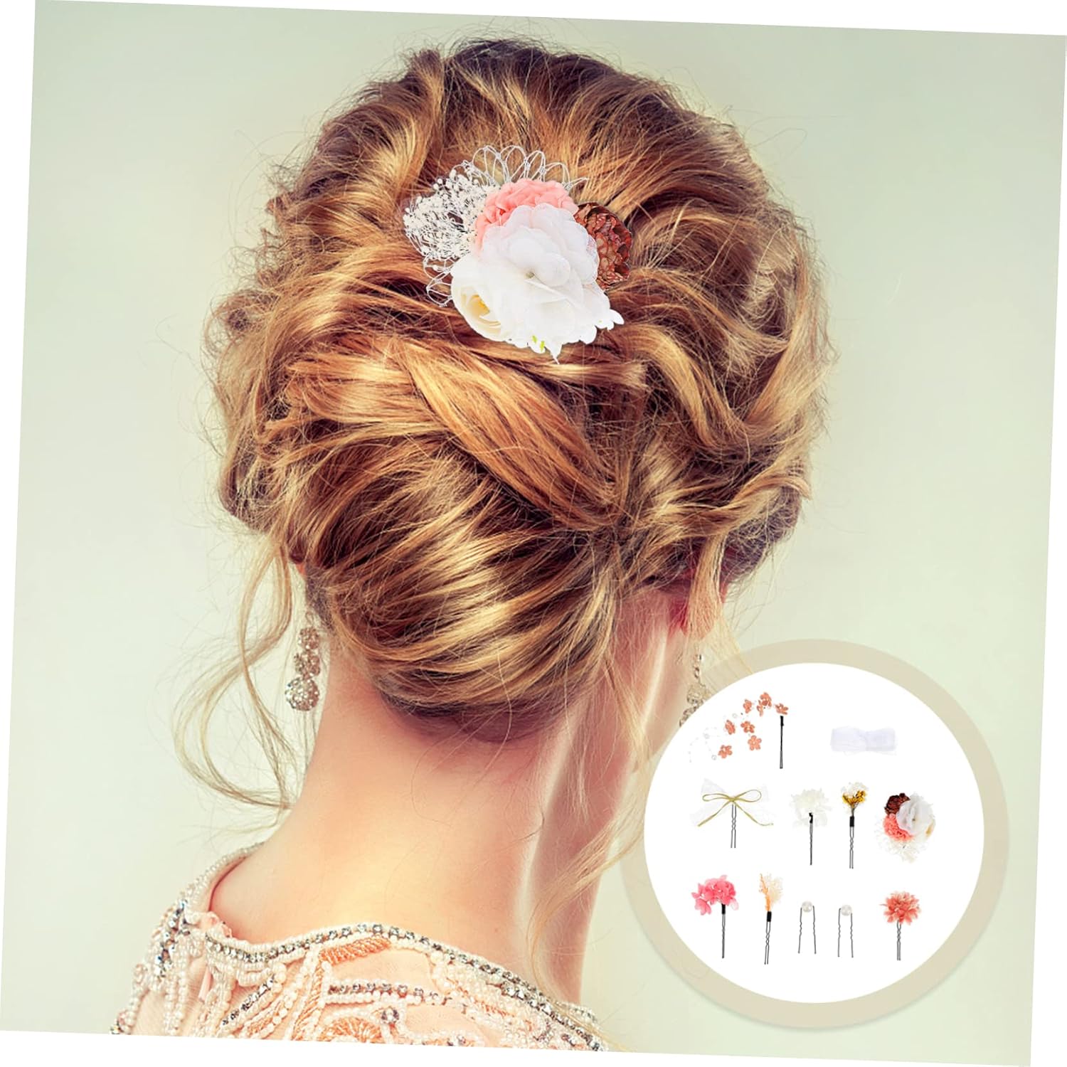Lolita Headband Pink Fabric Lace Pearl Halloween Season Festival image 4