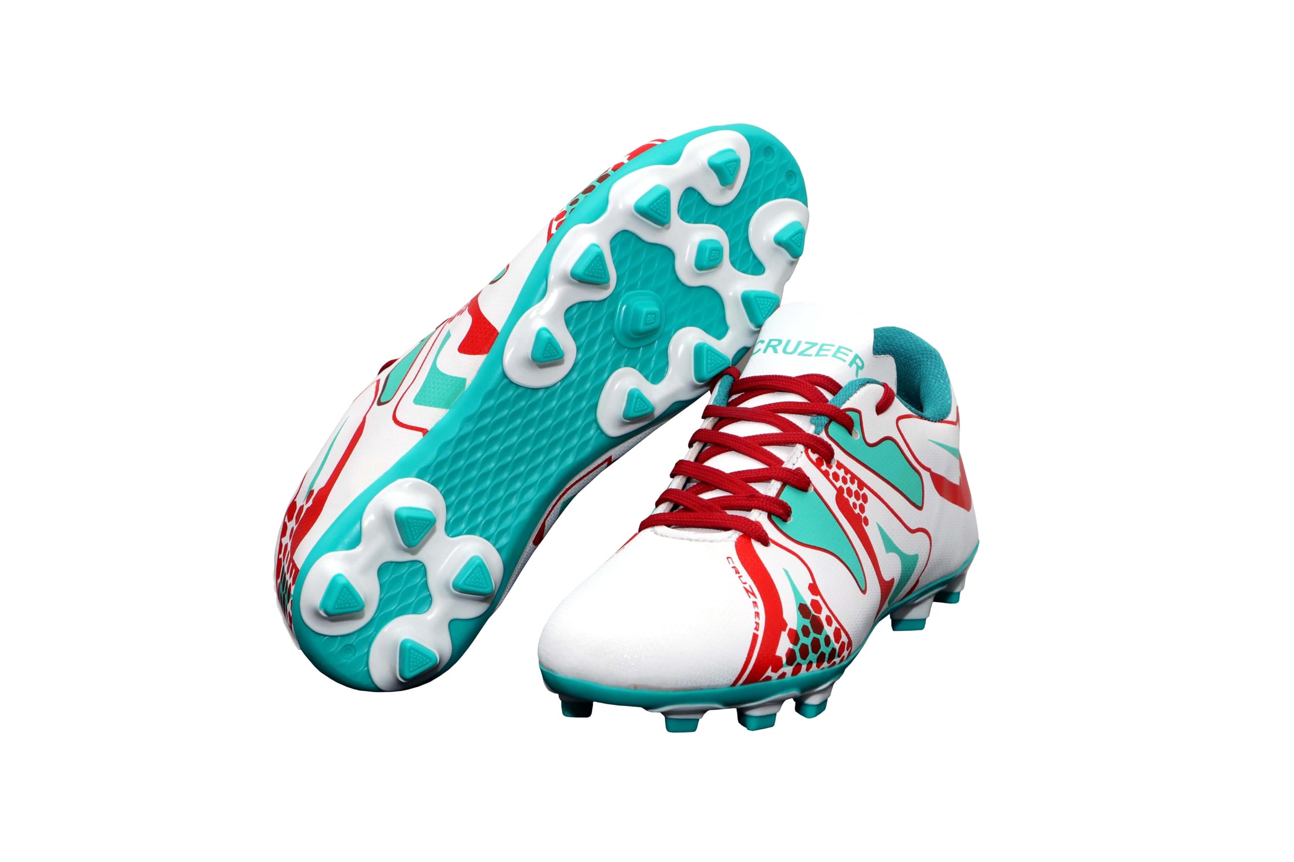 cruzeer Football Shoes for Men's Synthetic PVC Double Sole White Football Studs Shoes-picture-33