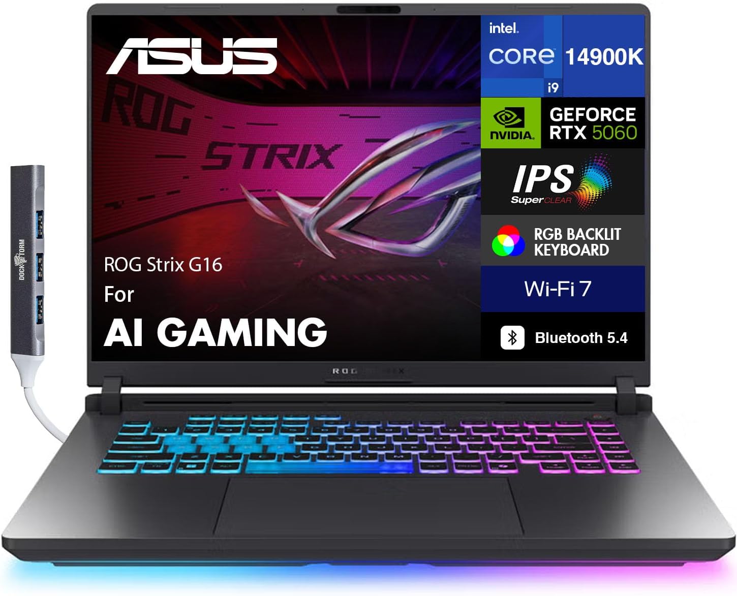 ASUS ROG Strix G16 AI Gaming Laptop 16.0″ FHD+ 165Hz/3ms Display (Intel i9-14900…
